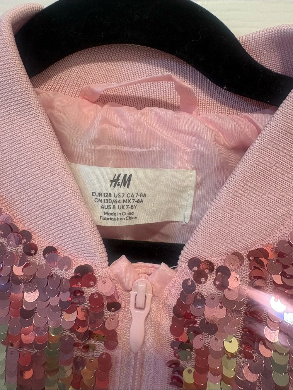 H&M size 7 Kids Pink Sequin Ombre Jacket